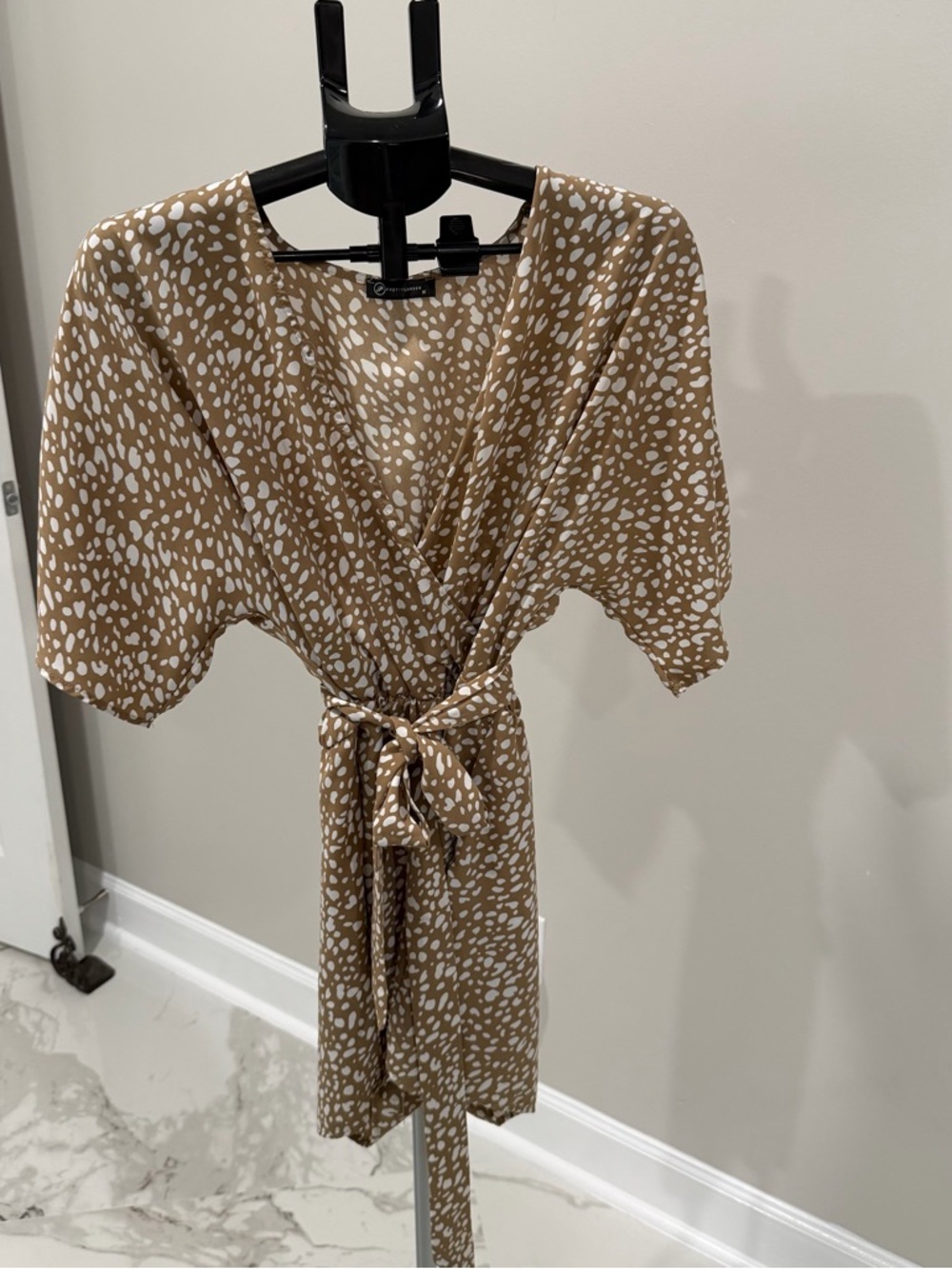 Women’s Romper in Tan Leopard Print